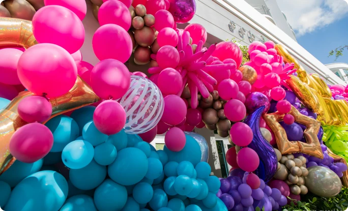 Maxi decoración de globos con técnica orgánica