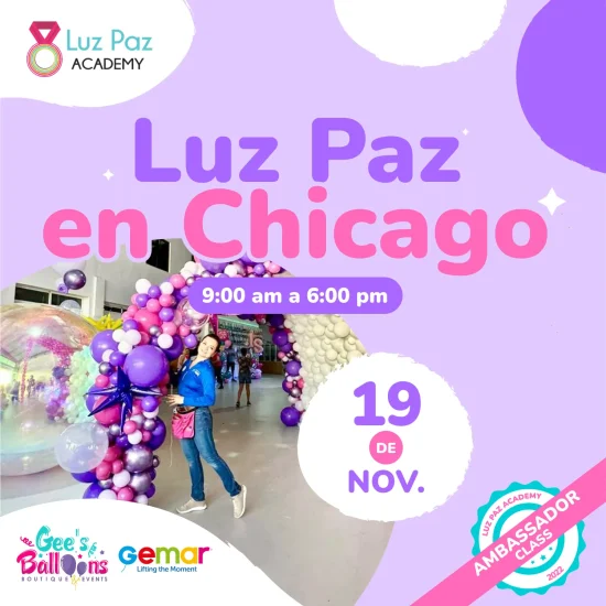 Decoración con Globos en Chicago- Luz Paz Academy
